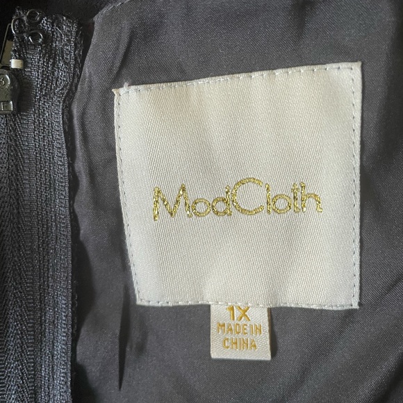 ModCloth Black Maxi Column Straight Gown Dress Spaghetti Strap Sz XL 1X - Picture 7 of 7